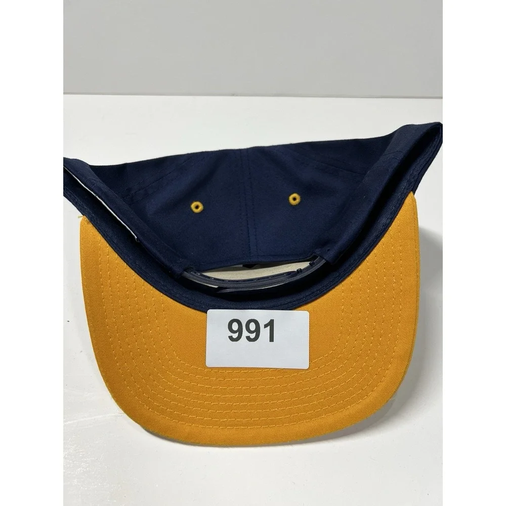 VTG Michigan Wolverines Hat Mens Adjustable‎ Blue Snap Back 80s Signatures NCAA